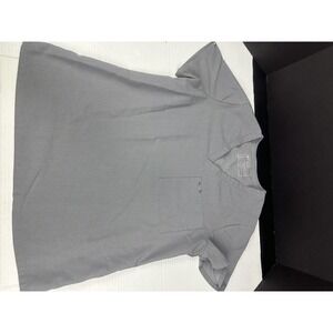 FIGS Catarina Scrub‎ Top Women's Medium Gray Po#2153 Pocket V Neck FW1000